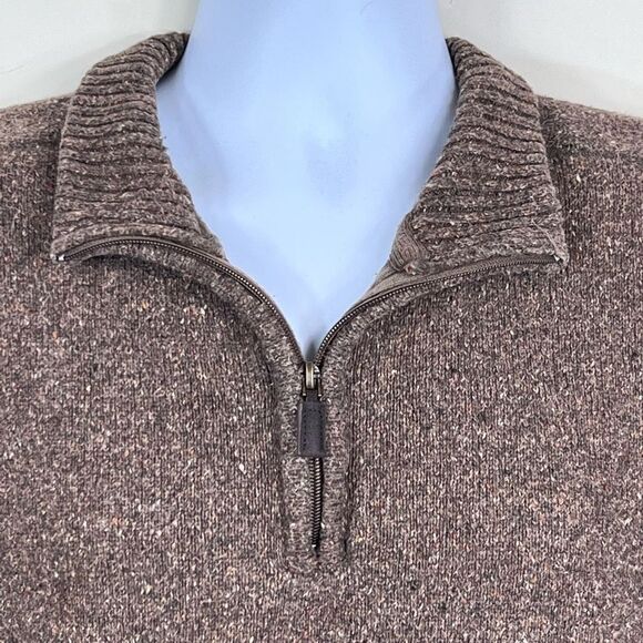 OUTDOOR LIFE Mens Brown 1/4 Zip Mock Long Sleeve Pullover Sweater - Picture 5 of 8